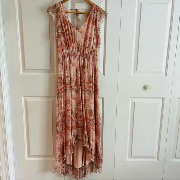 Anthropologie HD in Paris Sidra Asymmetrical Floral Dress, Size 8 - Picture 2 of 7